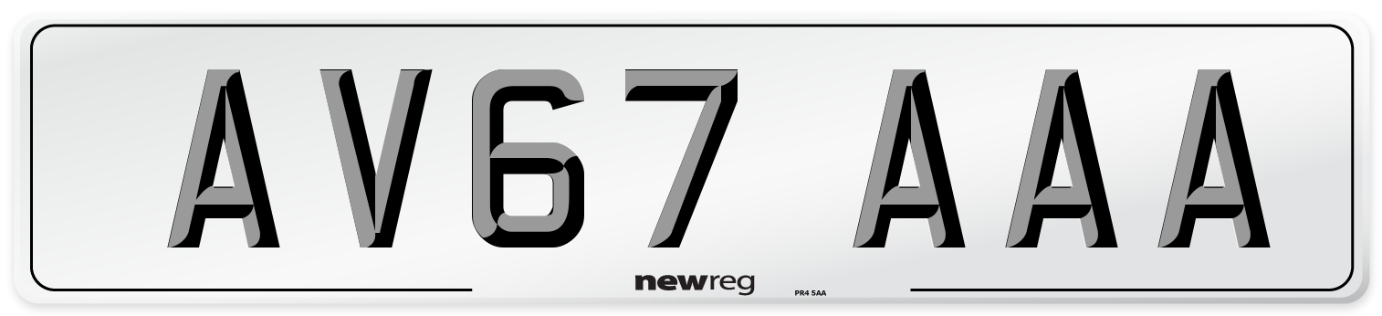 AV67 AAA Number Plate from New Reg